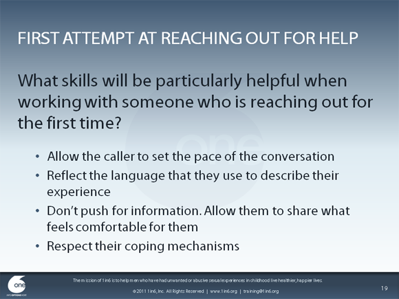 Working With Male Survivors