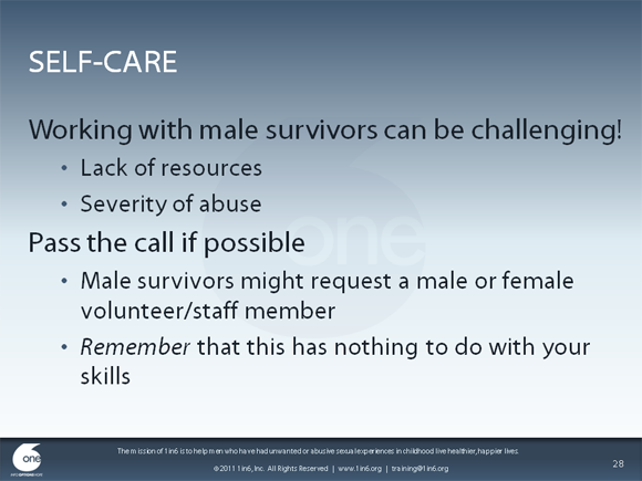 Working With Male Survivors
