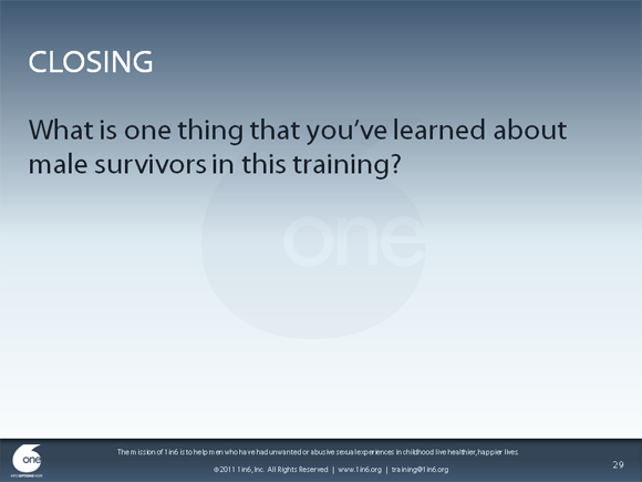 Working With Male Survivors