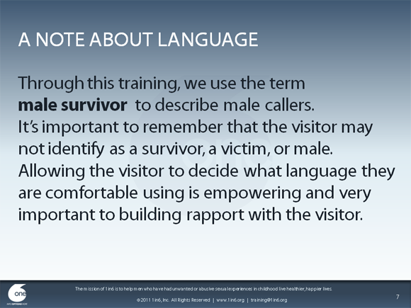 Working With Male Survivors